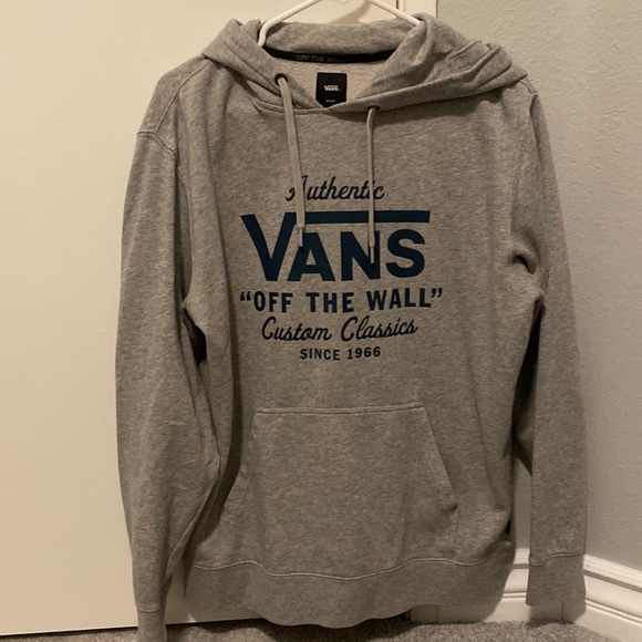 Vans Gray Hoodie with Navy Blue Writing. Good Condition - Picture 1 of 1